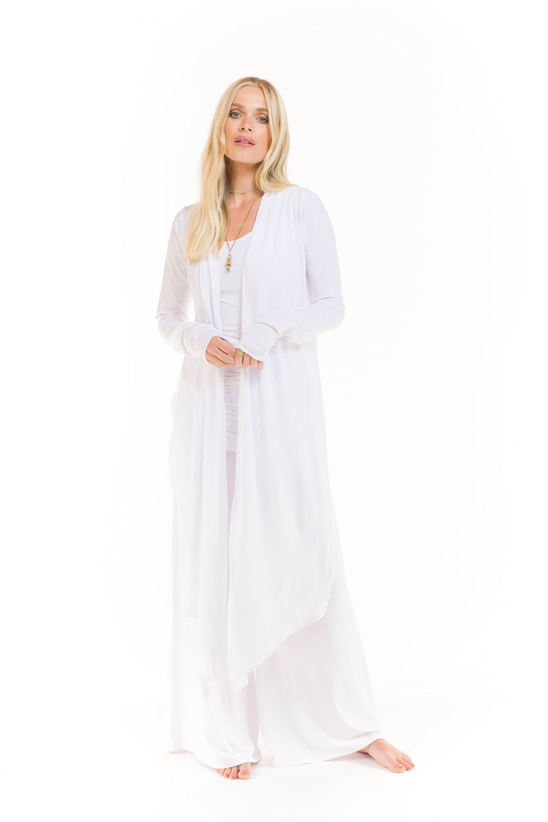 BAMBOO DRAPE SHRUG WHITE