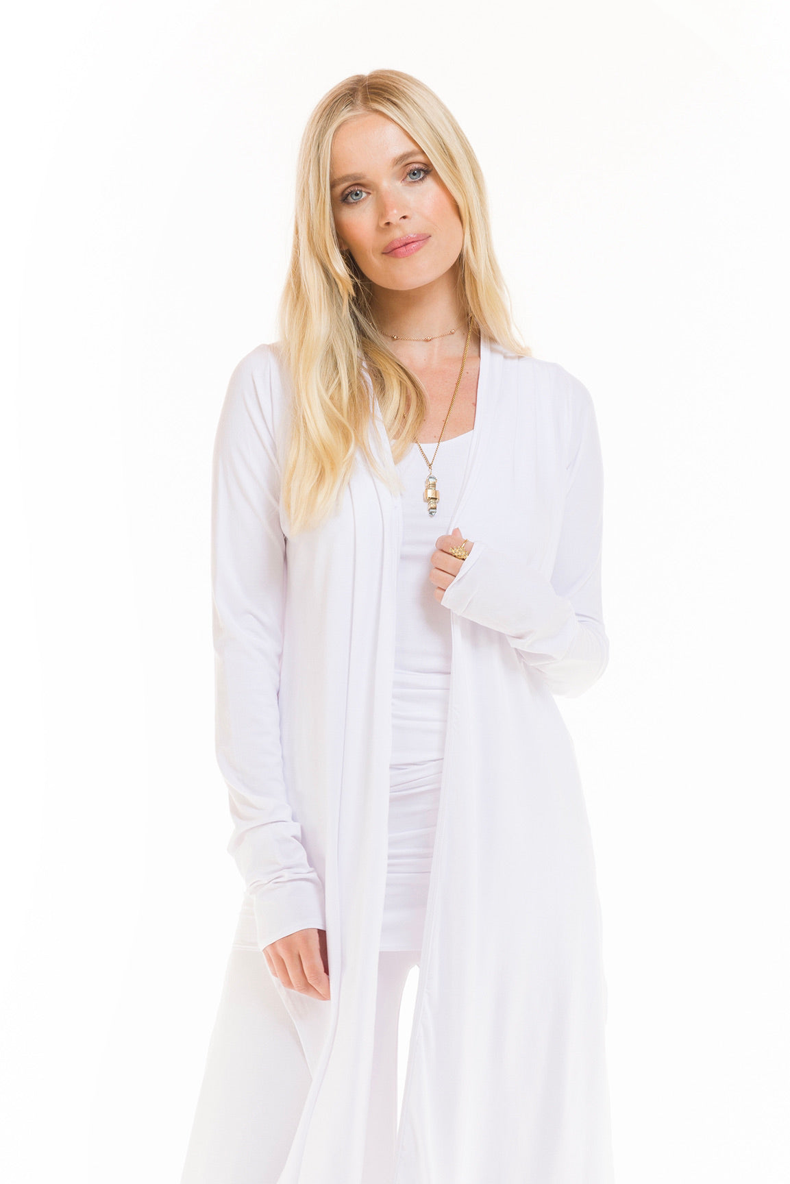 BAMBOO DRAPE SHRUG WHITE