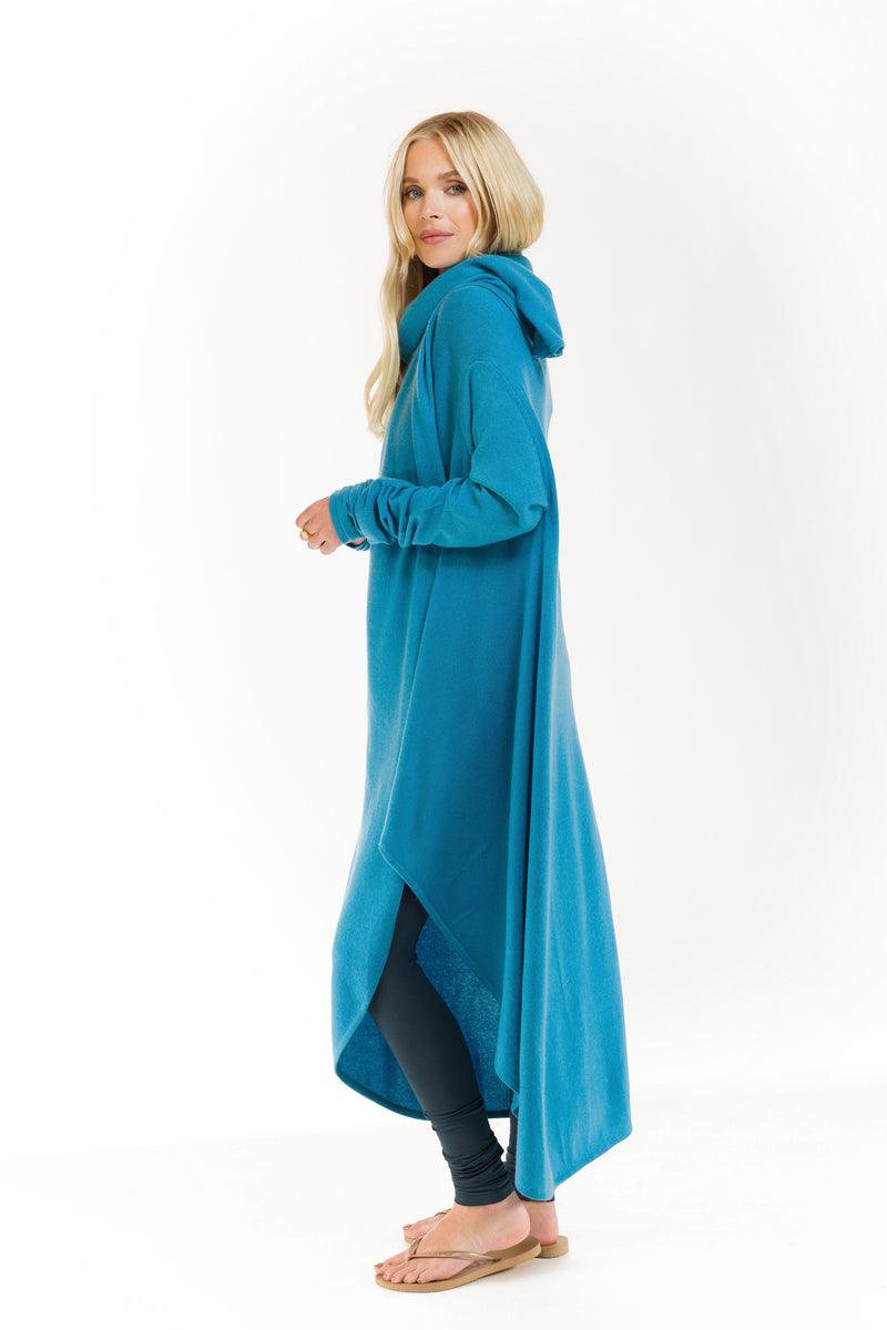 100% CASHMERE WATERFALL JACKET SKY BLUE