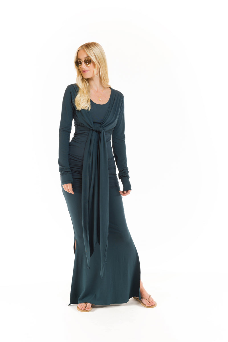 BAMBOO DRAPE SHRUG OCEAN GREEN