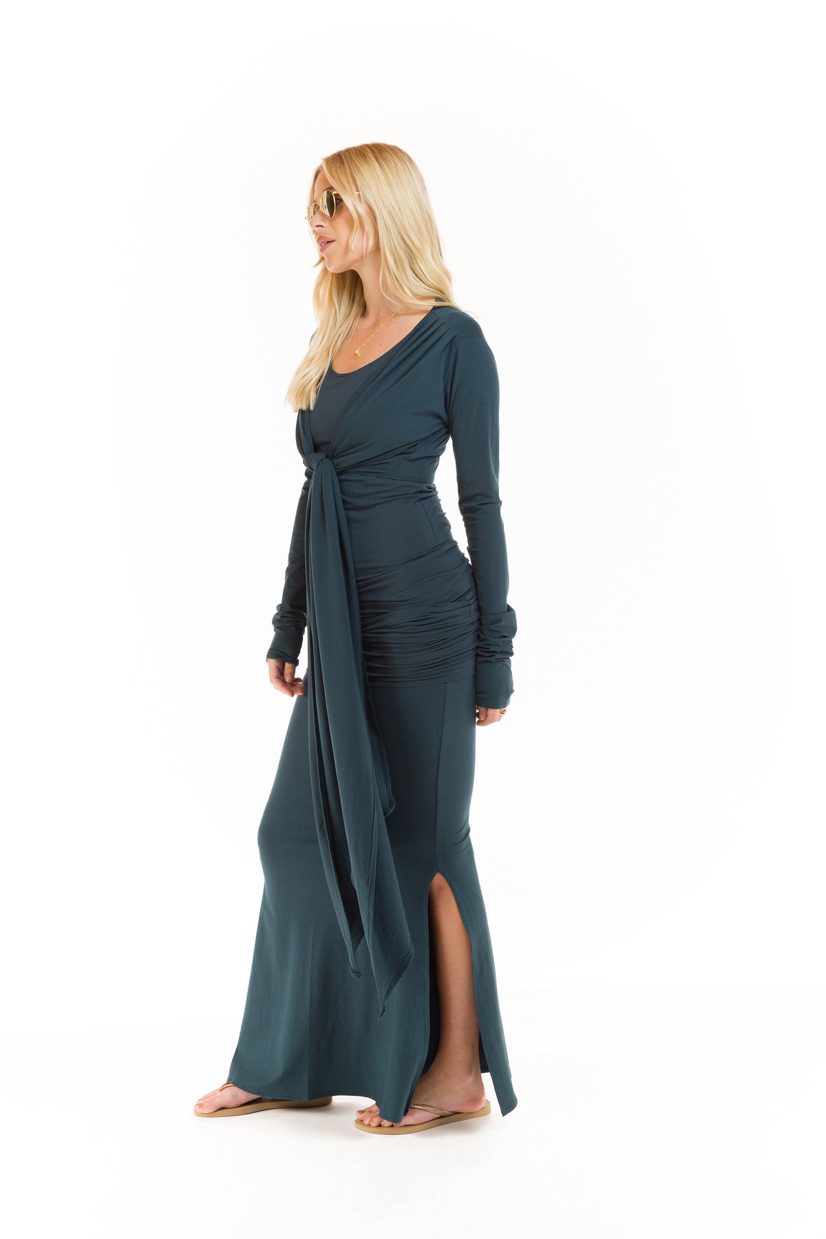 BAMBOO DRAPE SHRUG OCEAN GREEN