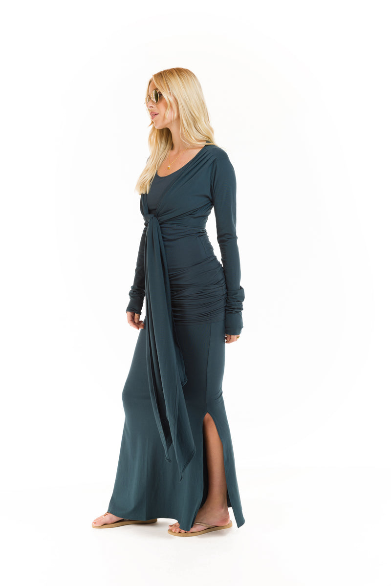 BAMBOO DRAPE SHRUG OCEAN GREEN