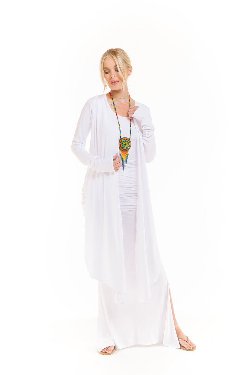 BAMBOO DRAPE SHRUG WHITE