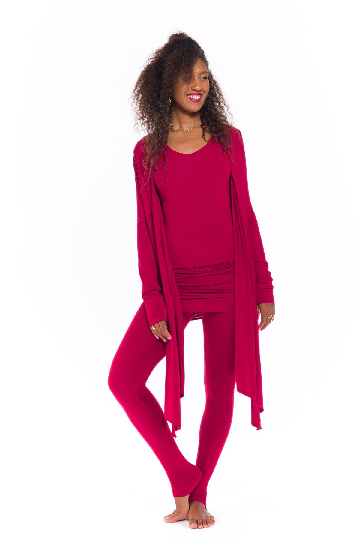 BAMBOO DRAPE SHRUG CLARET
