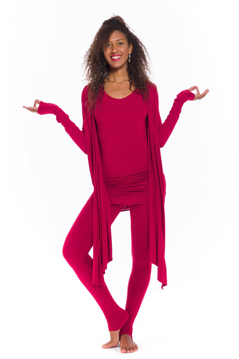 BAMBOO DRAPE SHRUG CLARET