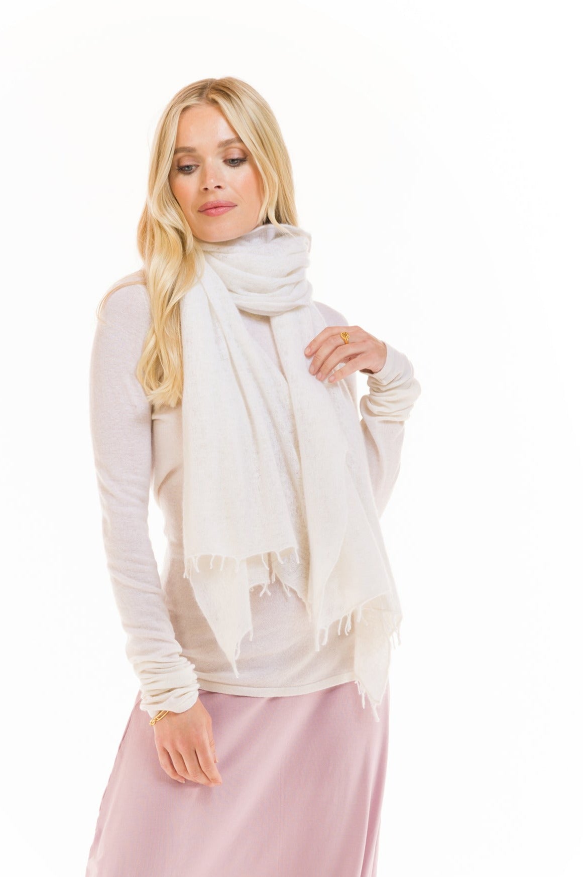100% ULTRA FINE LONG SLEEVE TOP WINTER WHITE