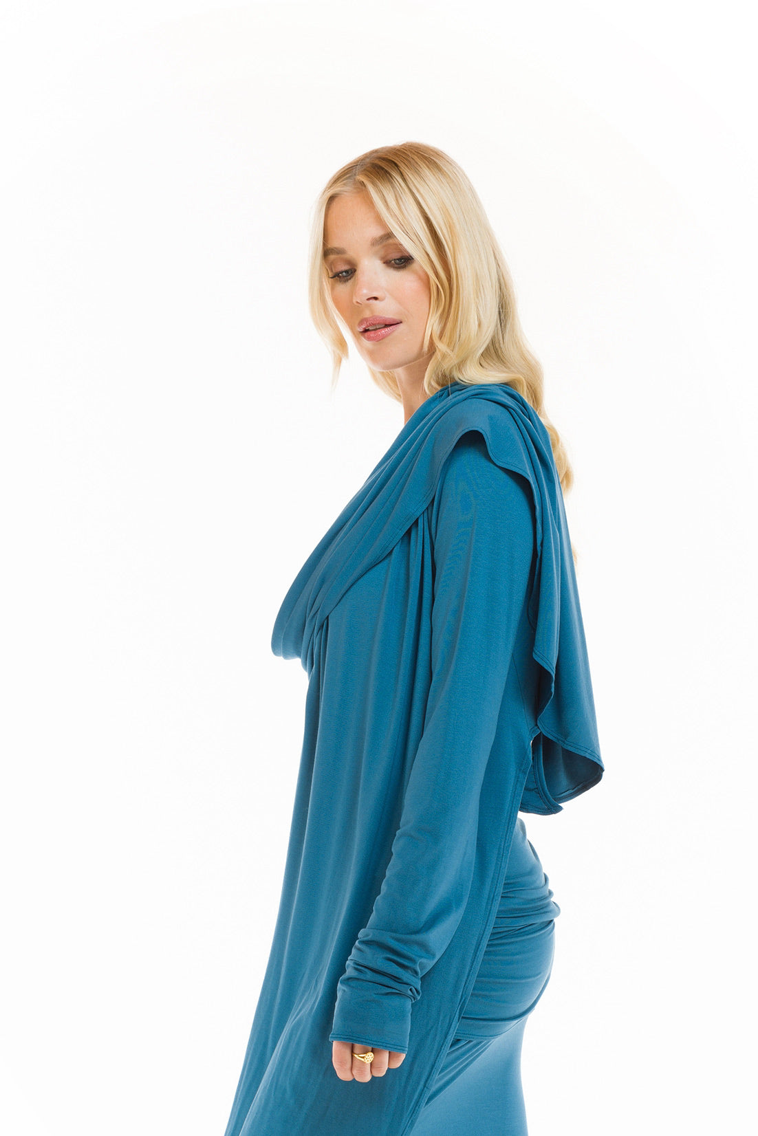 BAMBOO DRAPE SHRUG TEAL
