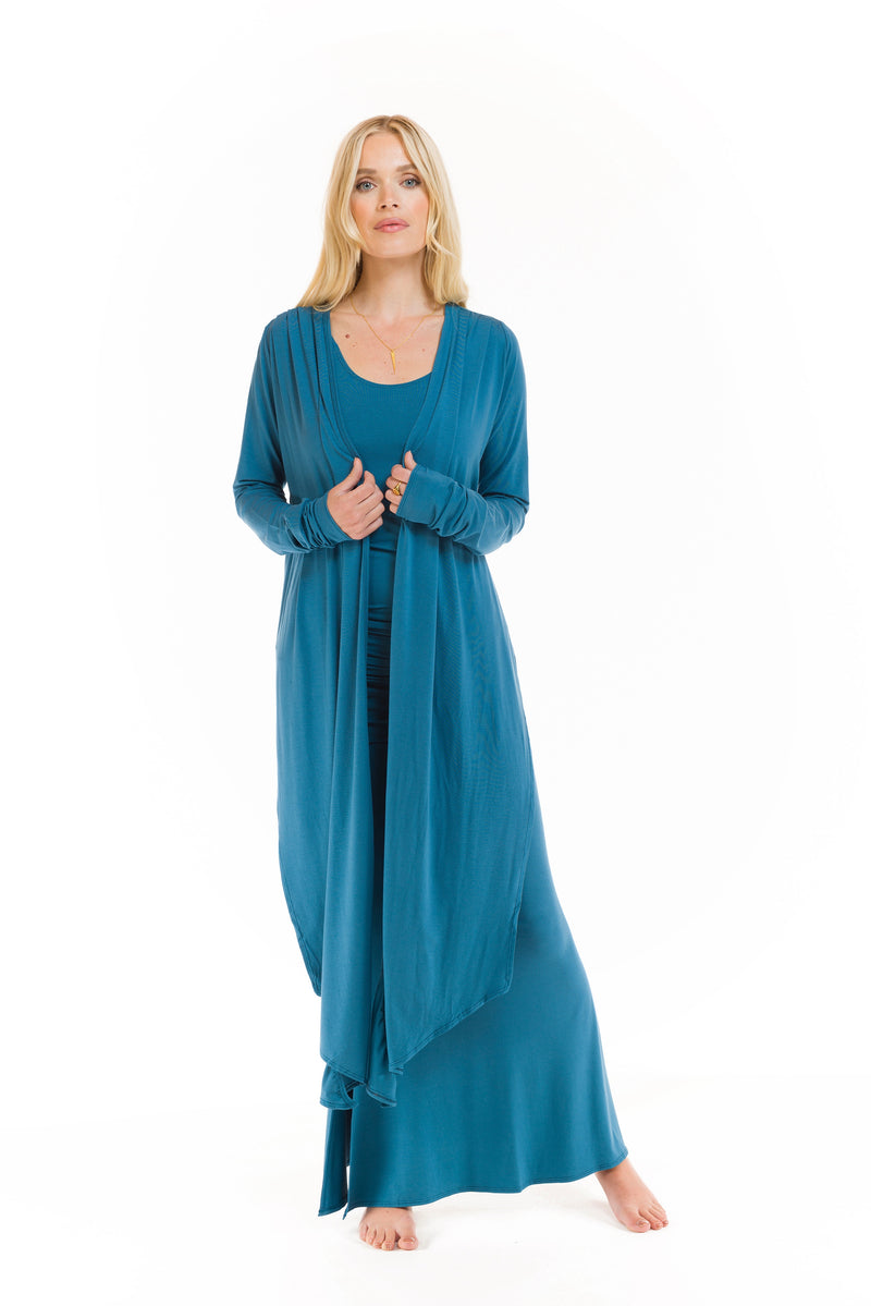 BAMBOO DRAPE SHRUG TEAL