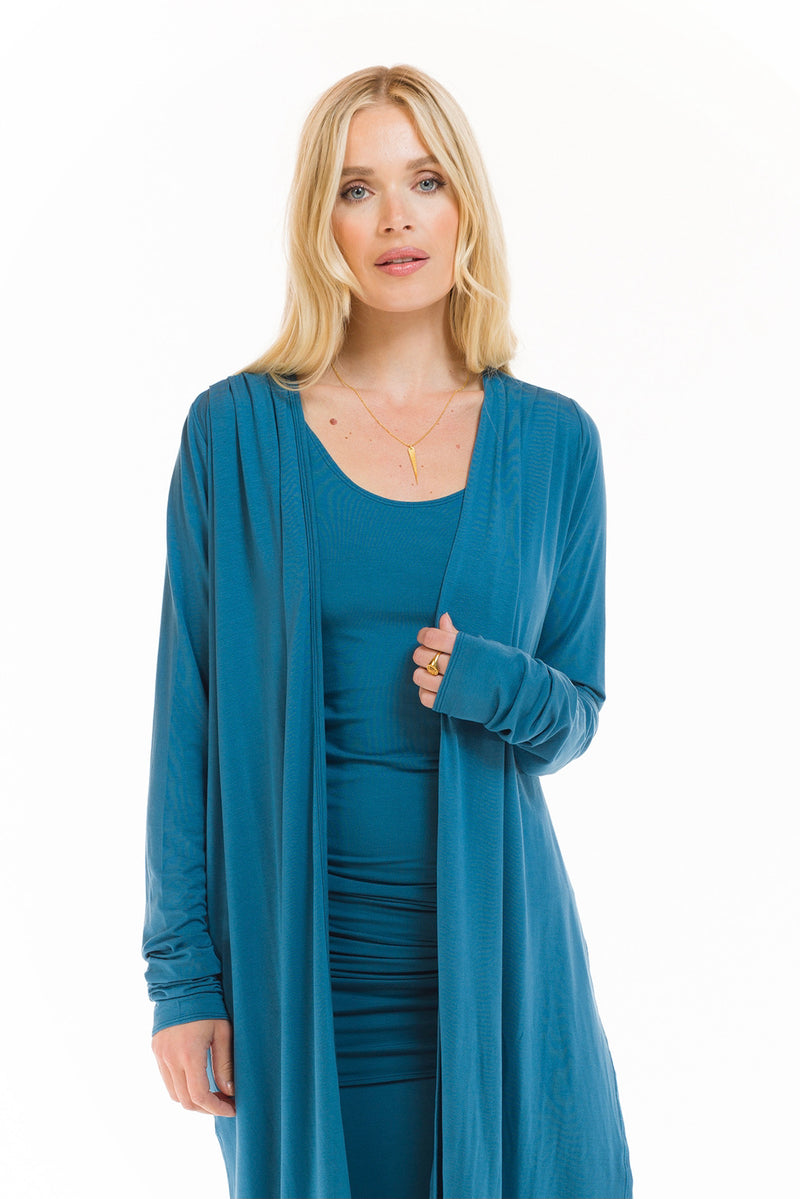 BAMBOO DRAPE SHRUG TEAL