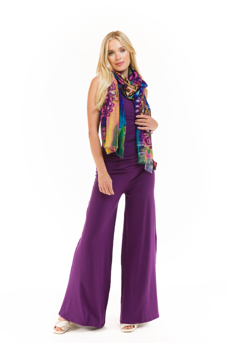 BAMBOO PALAZZO PANTS PURPLE
