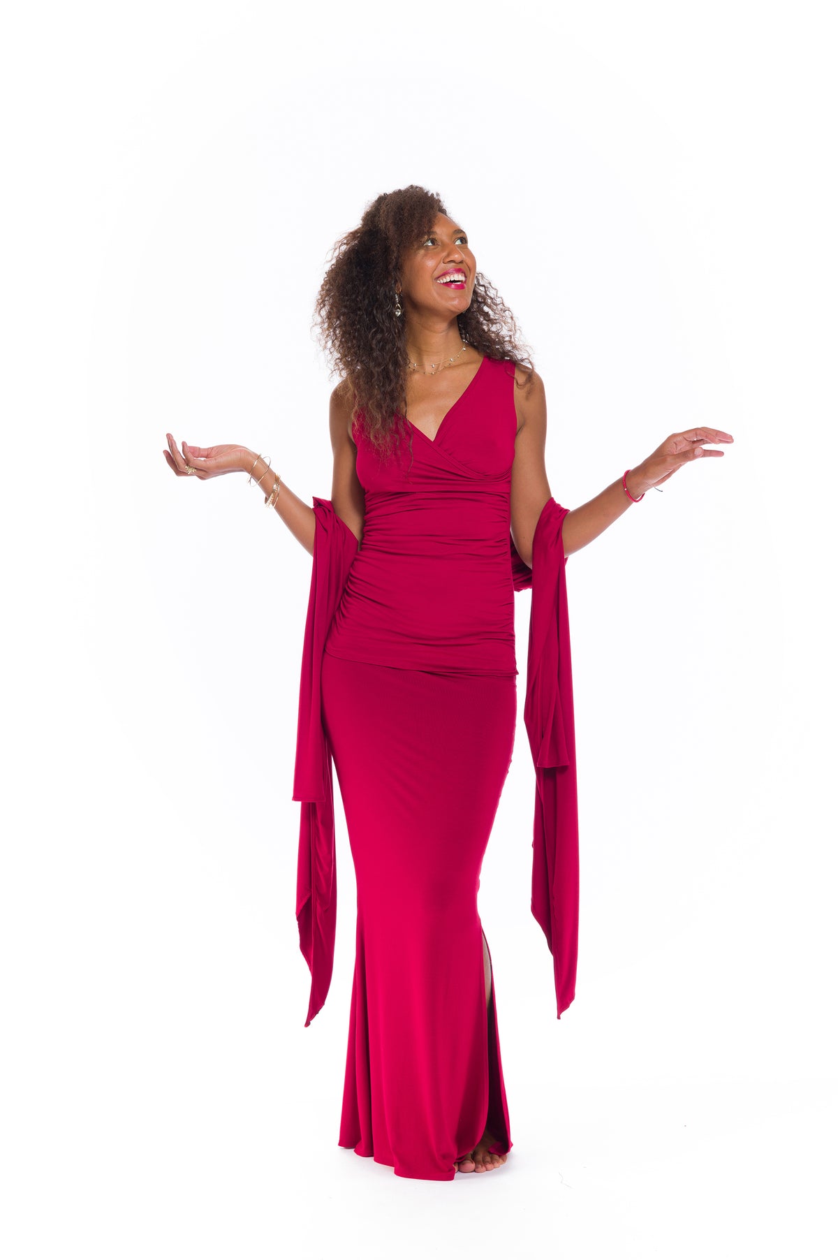 BAMBOO DRAPE SHRUG CLARET