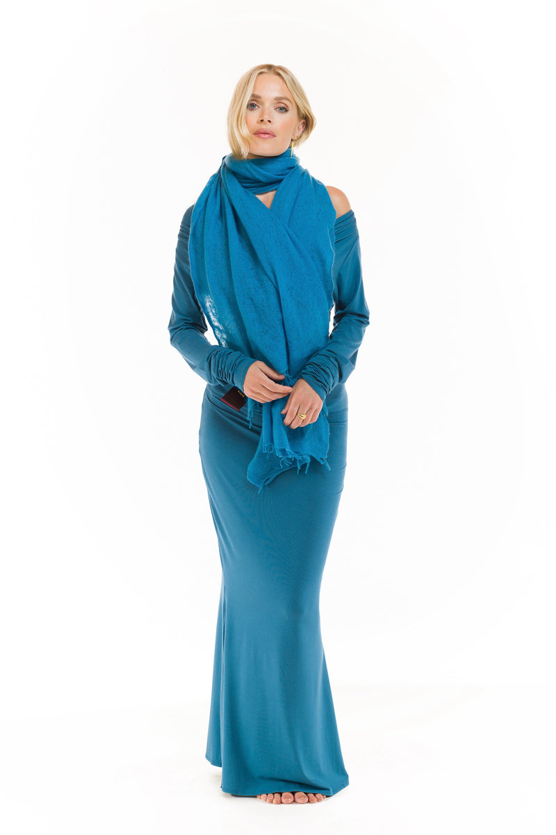 BAMBOO DRAPE SHRUG TEAL