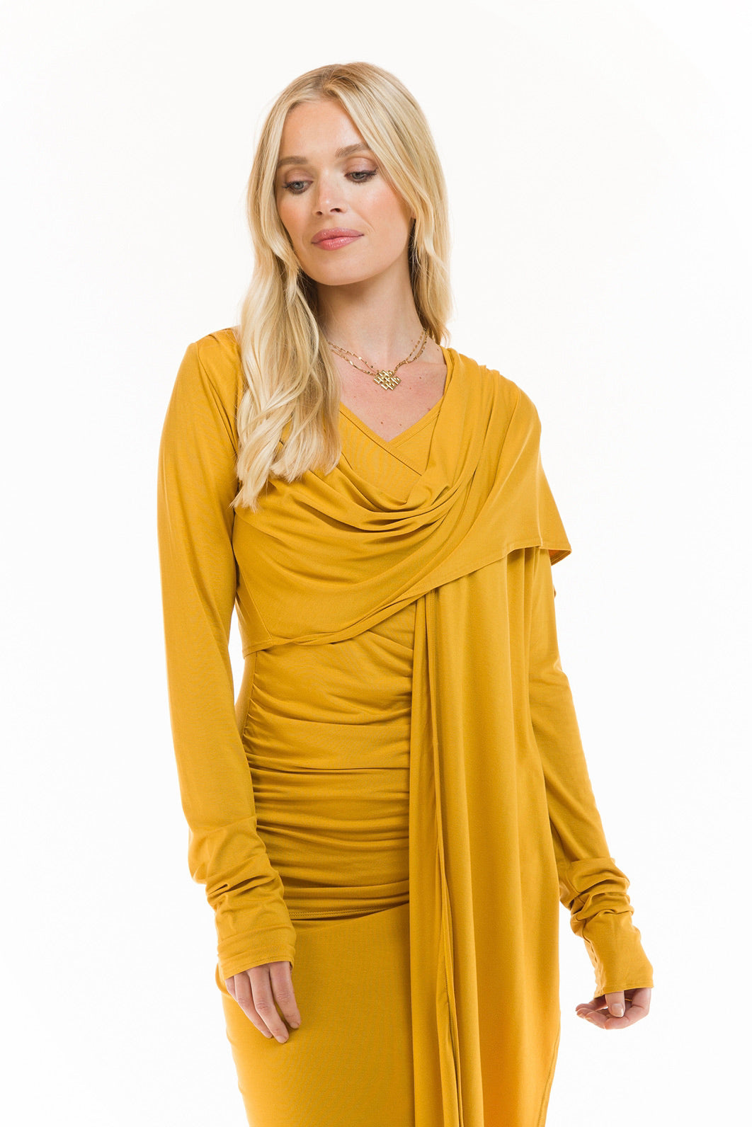 BAMBOO DRAPE SHRUG TIBETAN YELLOW