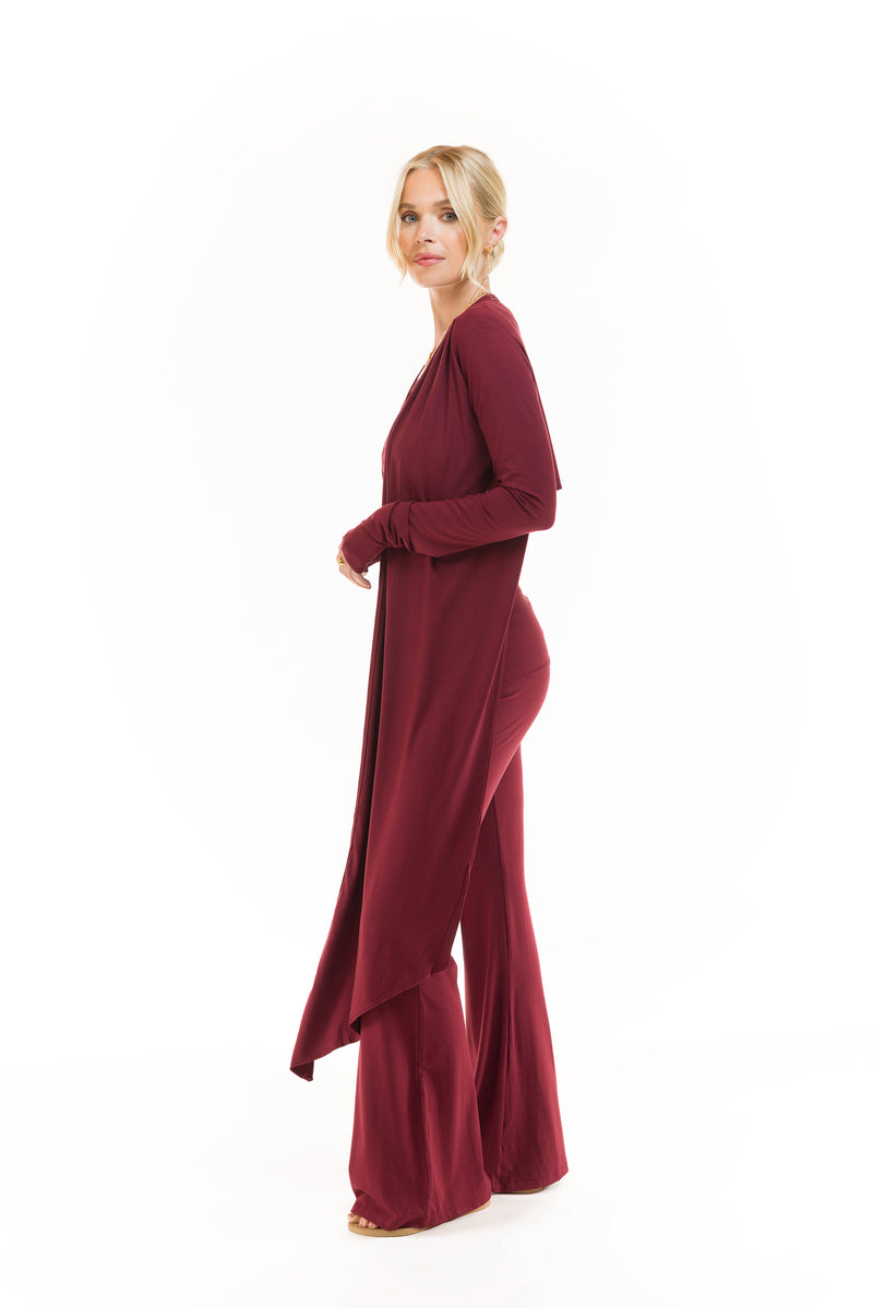 BAMBOO DRAPE SHRUG BURGUNDY