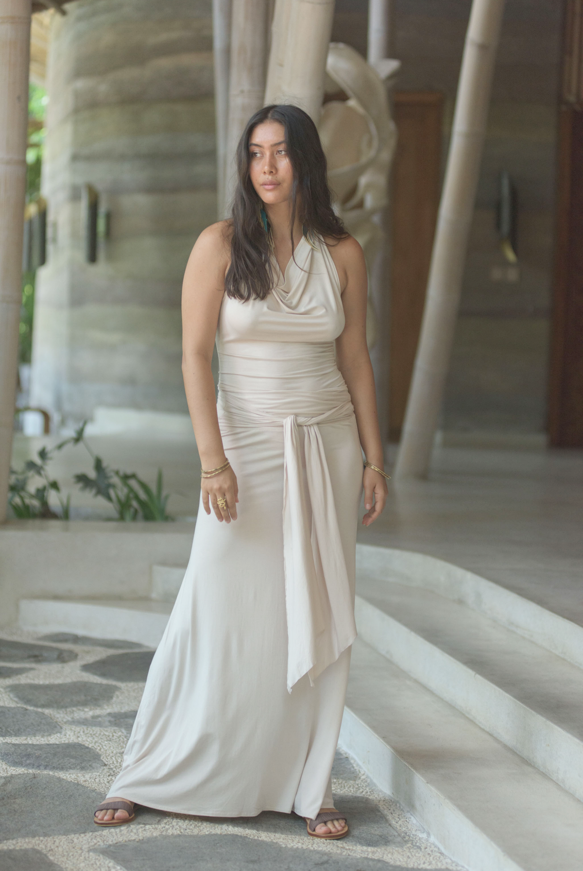 BAMBOO THAI SKIRT ECRU