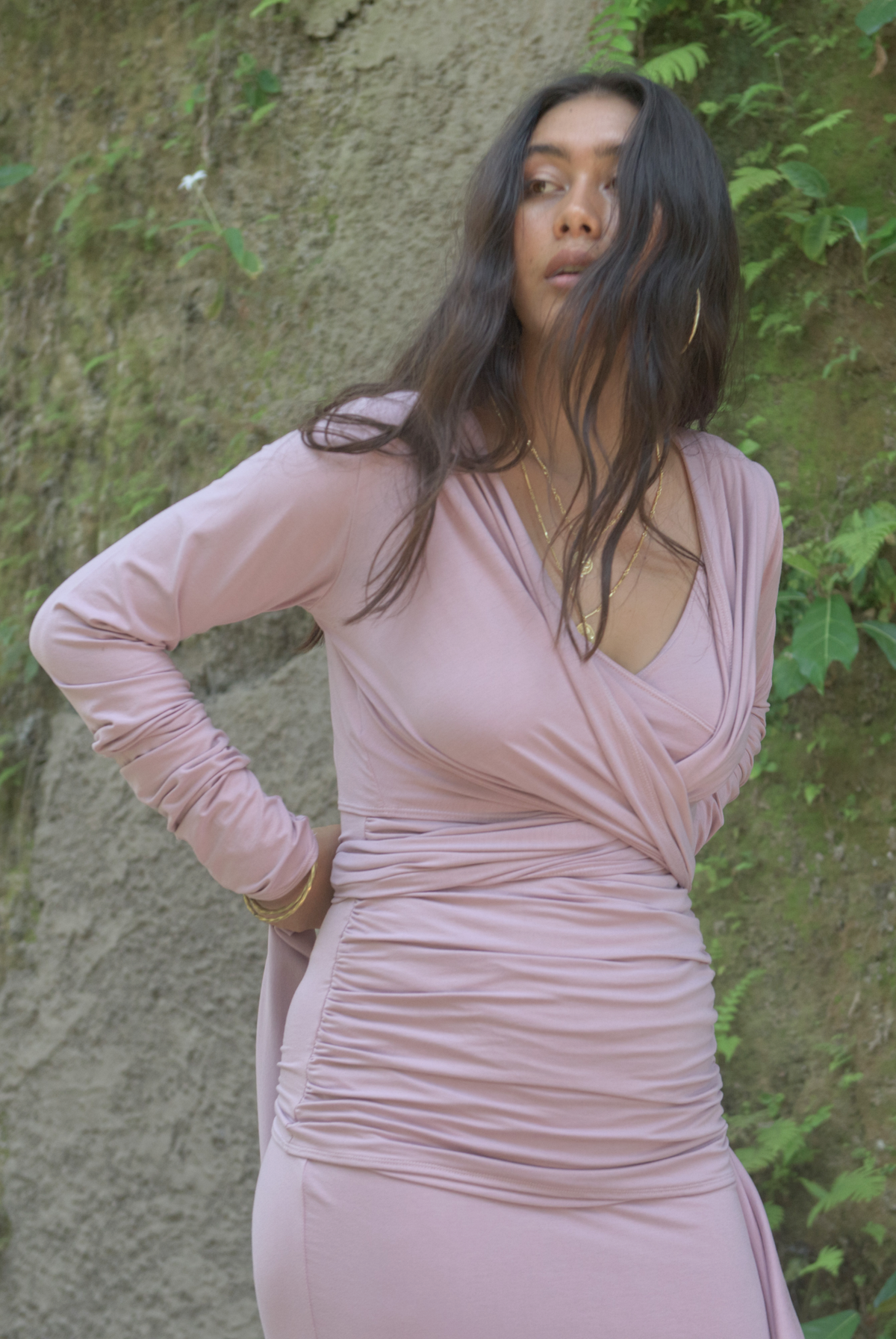 BAMBOO DRAPE SHRUG ROSEWOOD