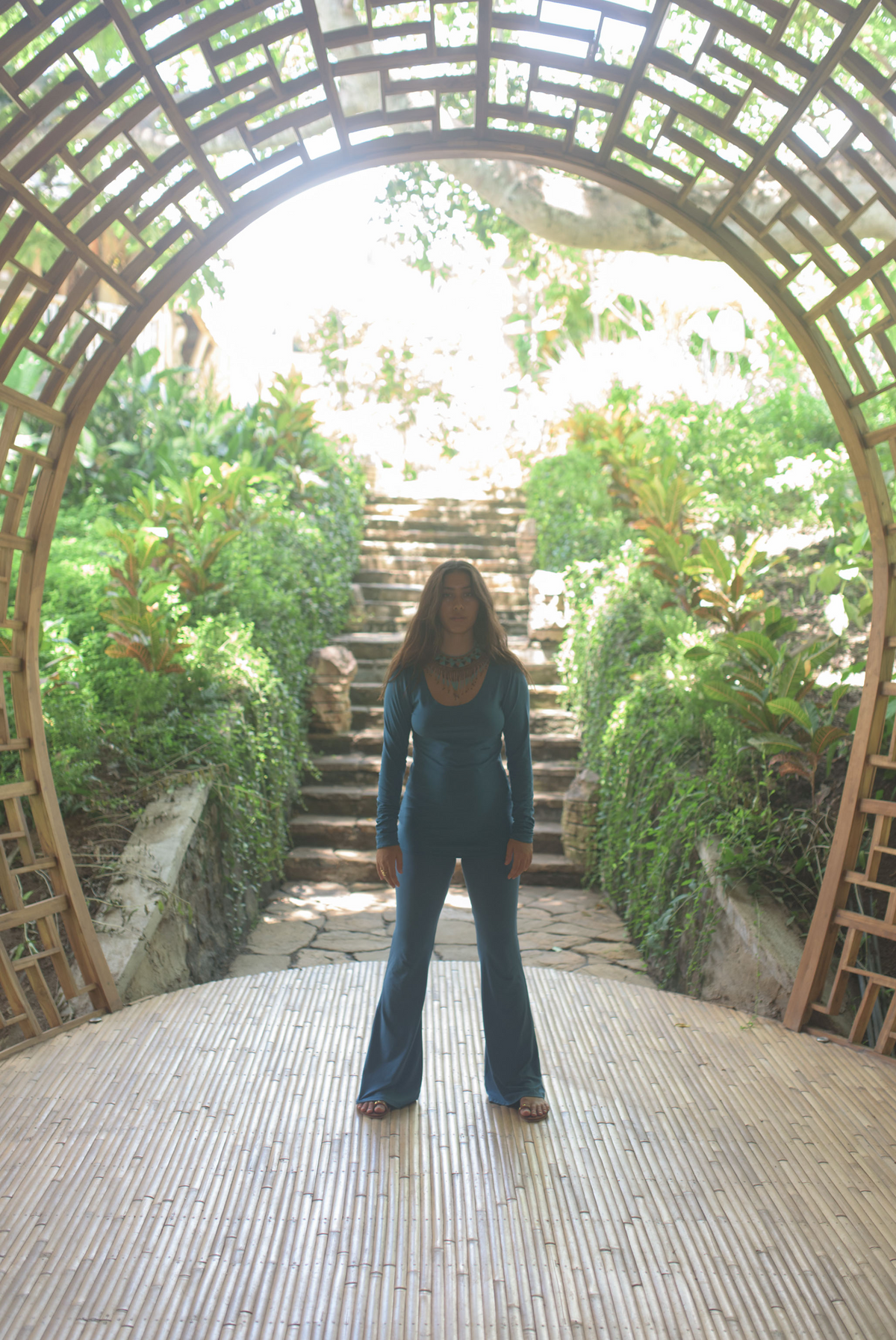 BAMBOO LONG SLEEVE TOP TEAL