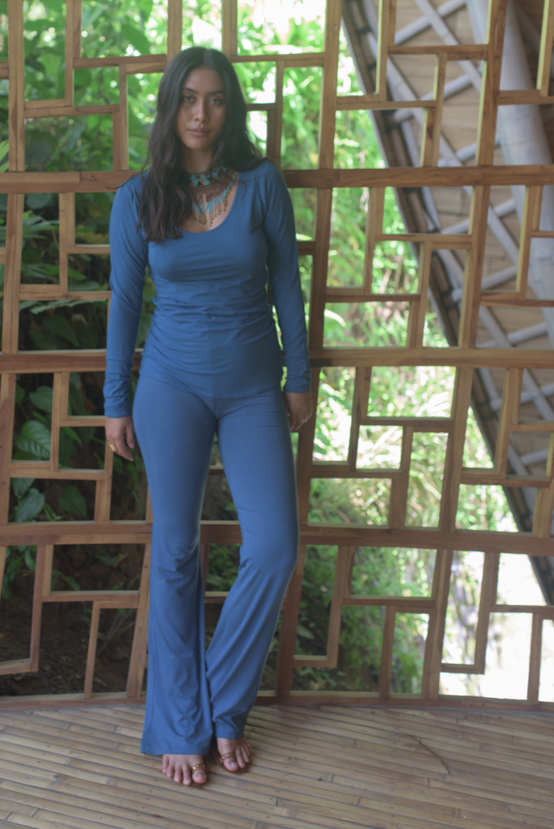 BAMBOO LONG SLEEVE TOP TEAL