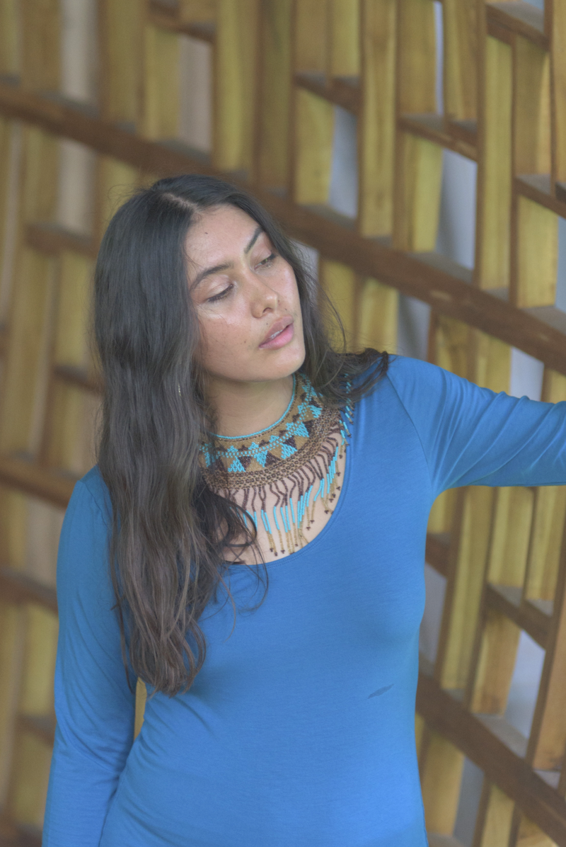 BAMBOO LONG SLEEVE TOP TEAL