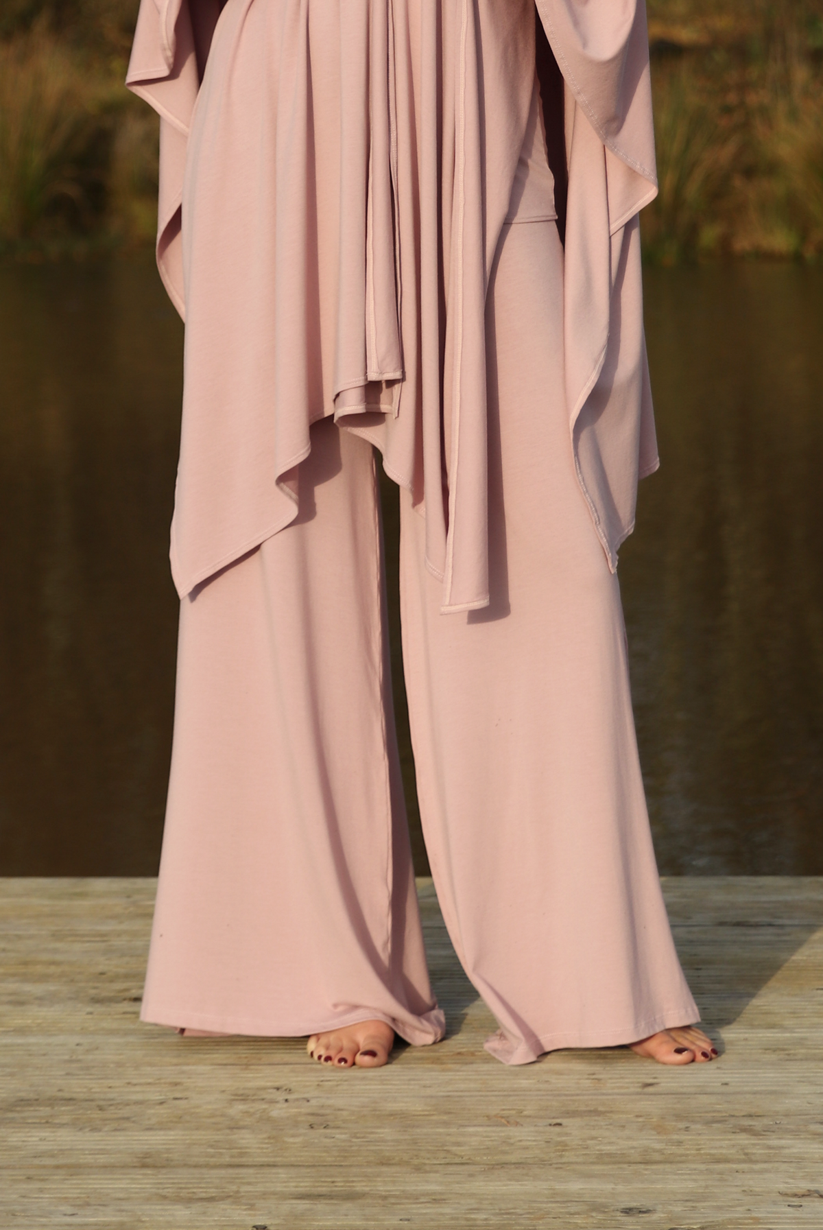 BAMBOO PALAZZO PANTS ROSEWOOD