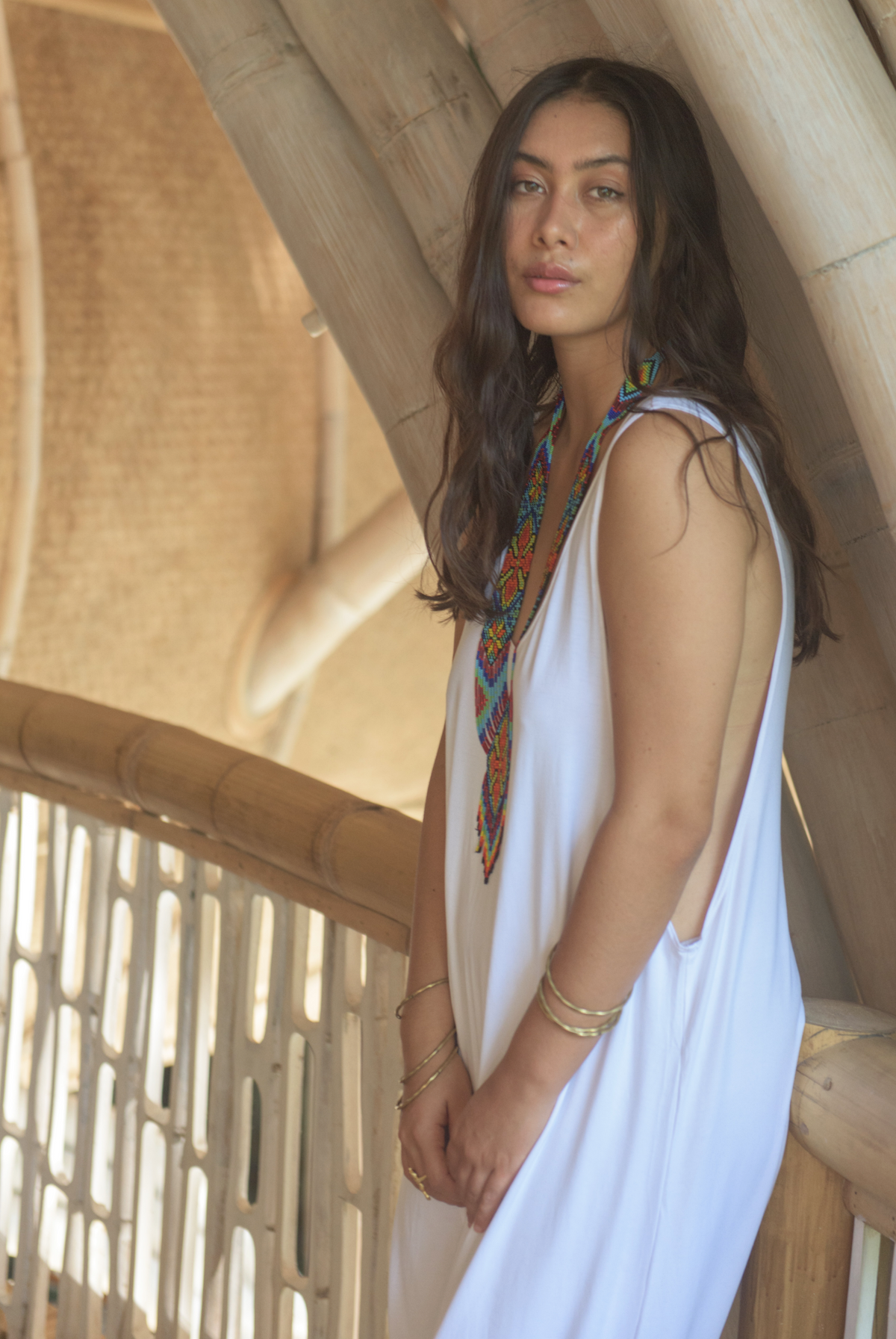BAMBOO BAGGY JUMPSUIT WHITE