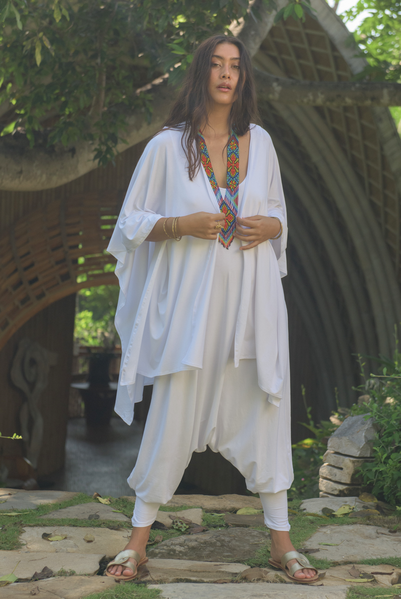 BAMBOO BAGGY JUMPSUIT WHITE