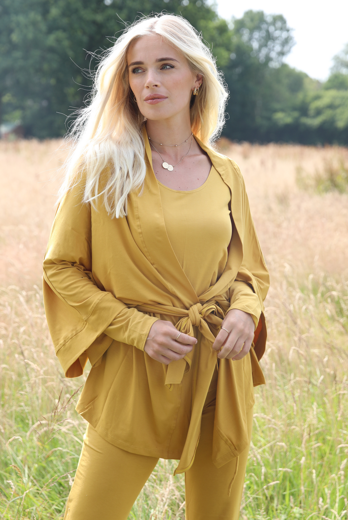 BAMBOO LONG SLEEVE TOP TIBETAN YELLOW