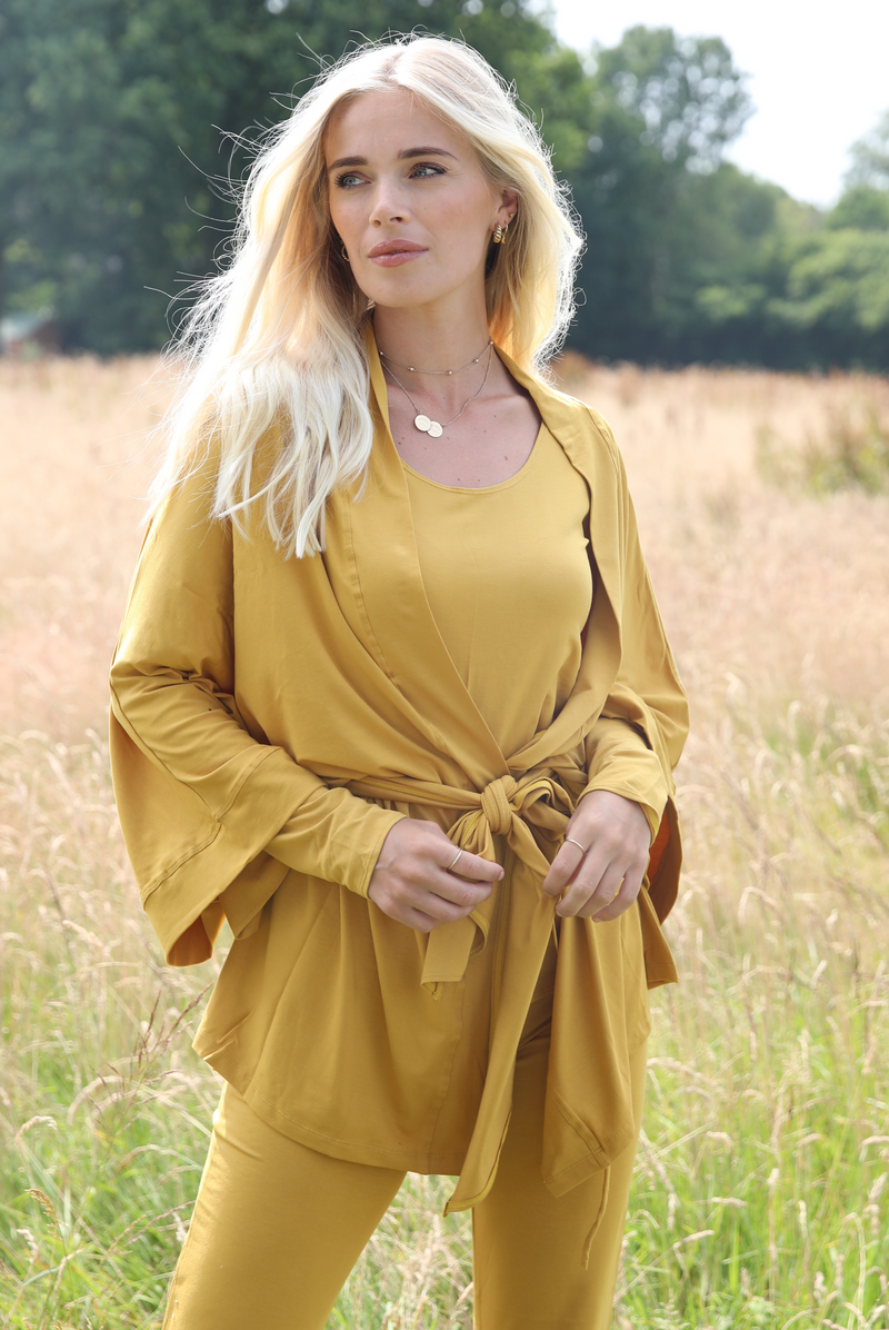 BAMBOO LONG SLEEVE TOP TIBETAN YELLOW