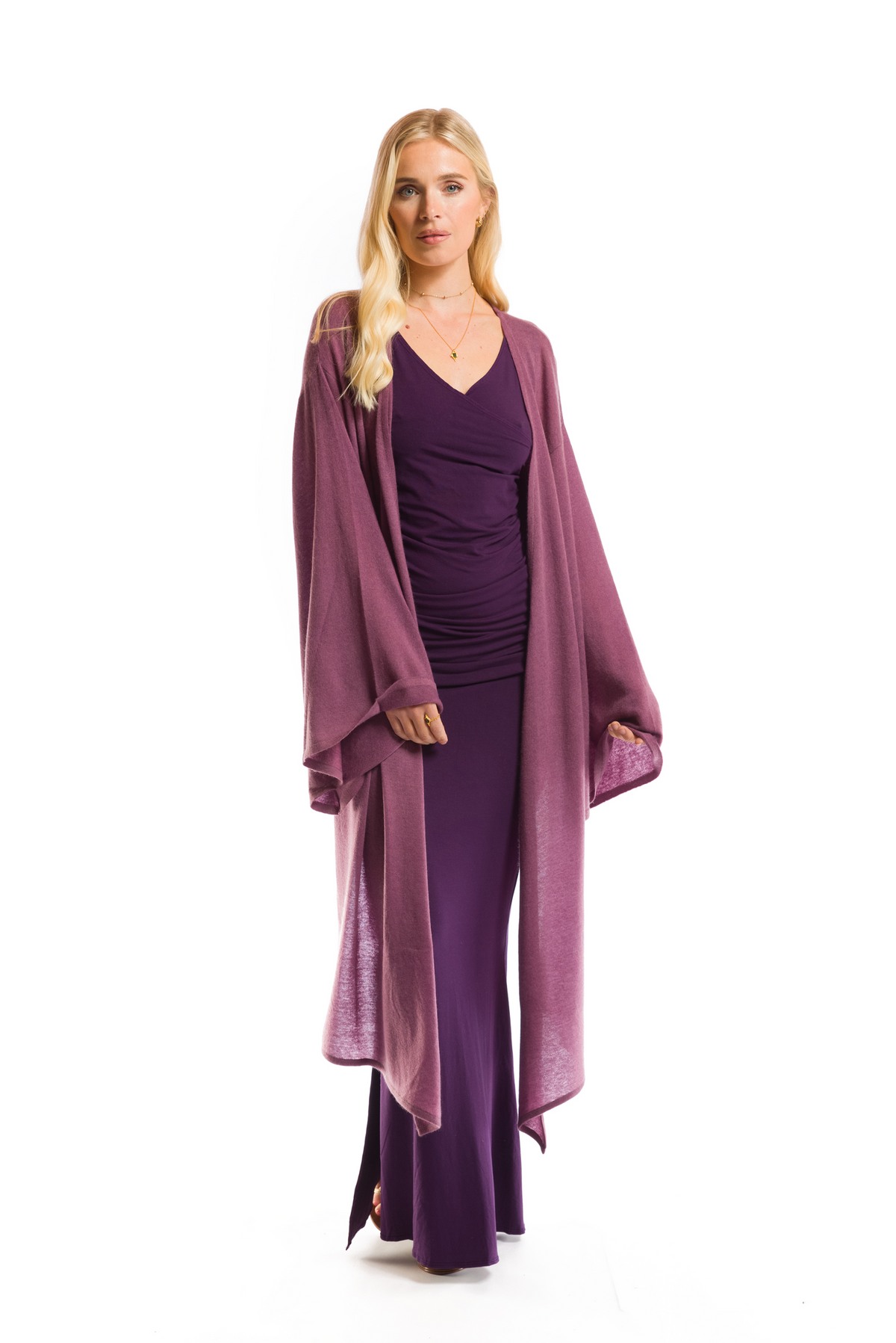 BAMBOO SIDE SLIT SKIRT DEEP PURPLE