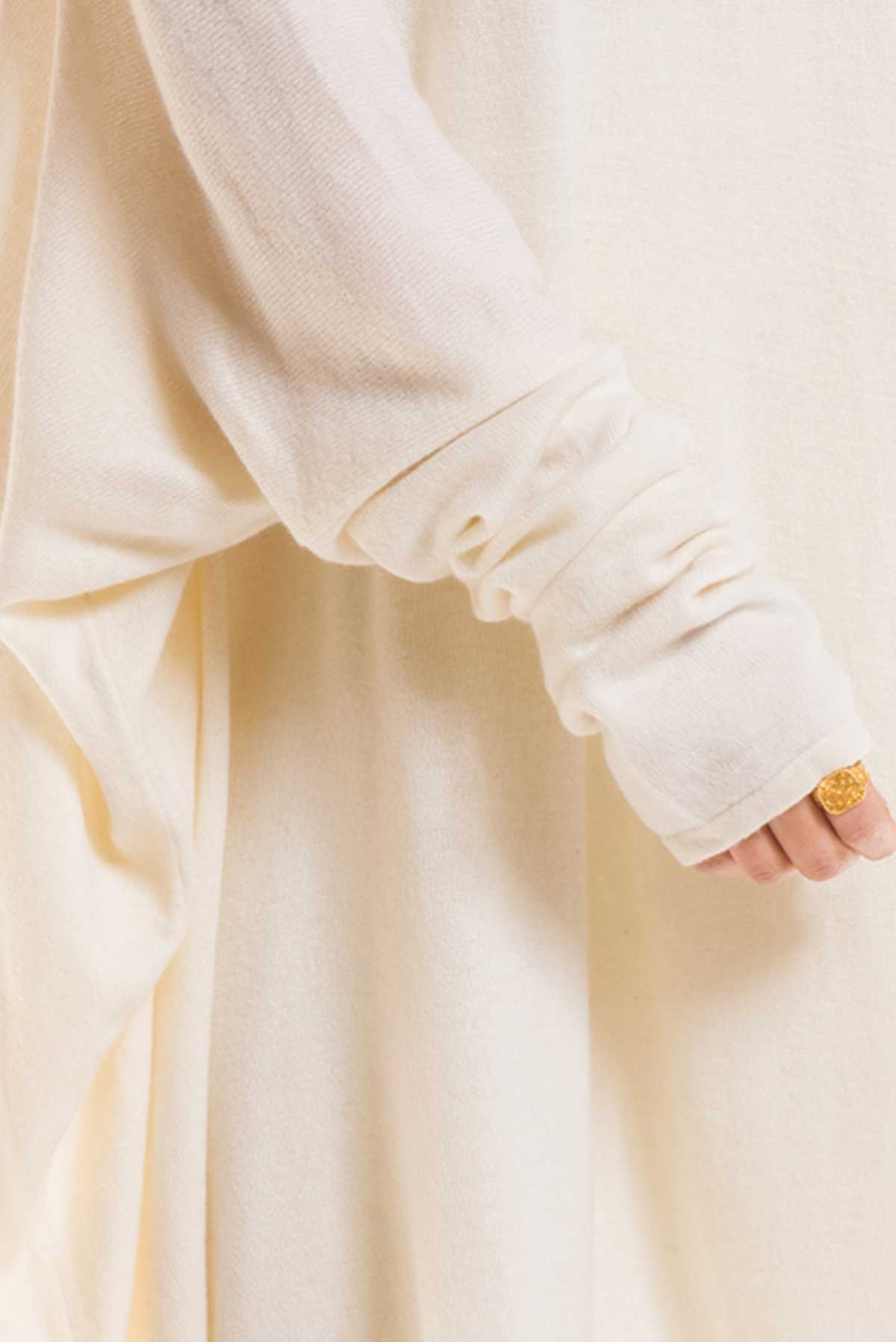 100% 2 PLY CASHMERE SNUGGLE BOX JUMPER WINTER WHITE