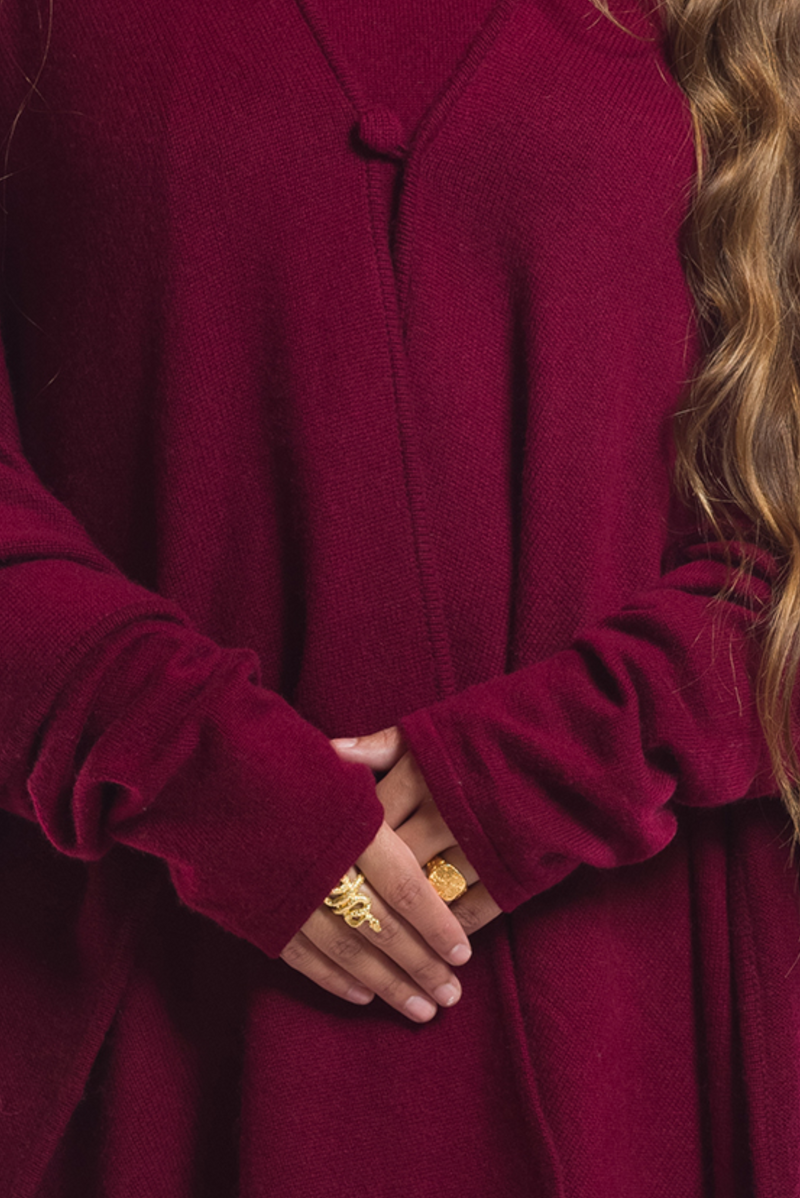 100% 4 PLY AVALON CASHMERE CAPE BURGUNDY