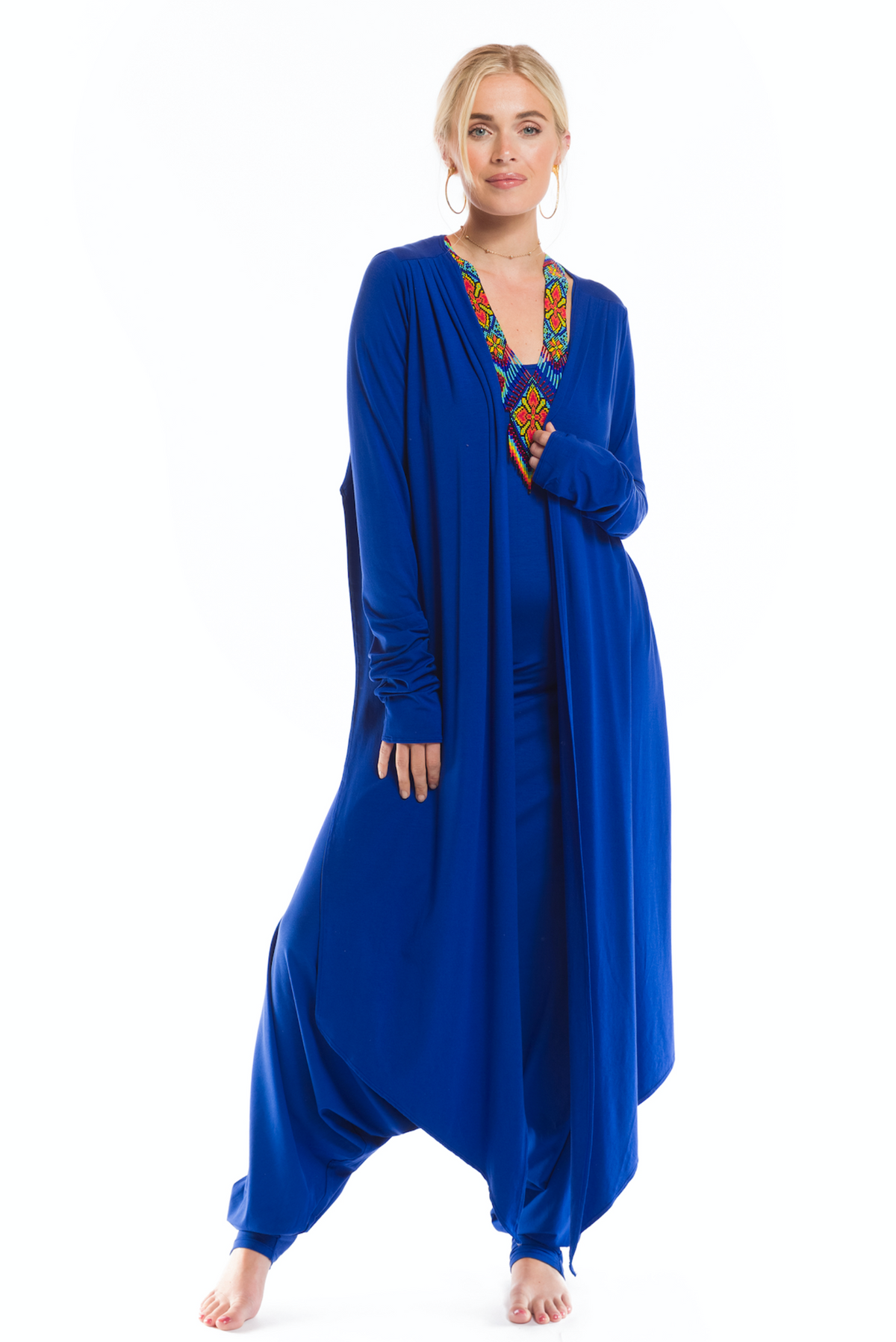 BAMBOO DRAPE SHRUG COBALT BLUE