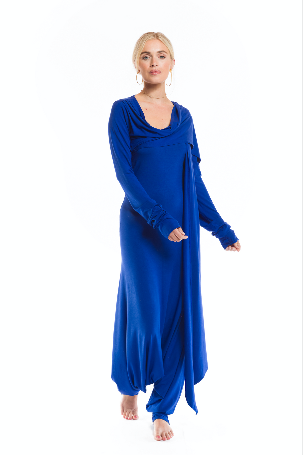 BAMBOO DRAPE SHRUG COBALT BLUE