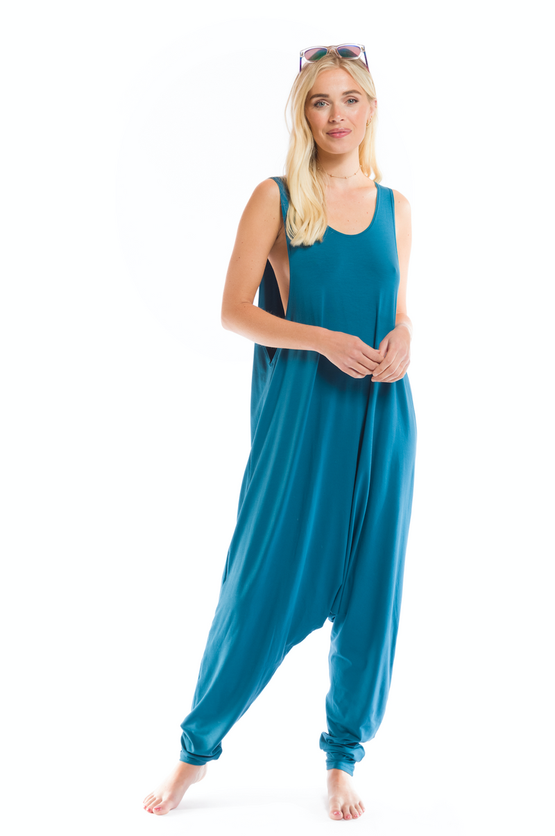 BAMBOO BAGGY JUMPSUIT TEAL