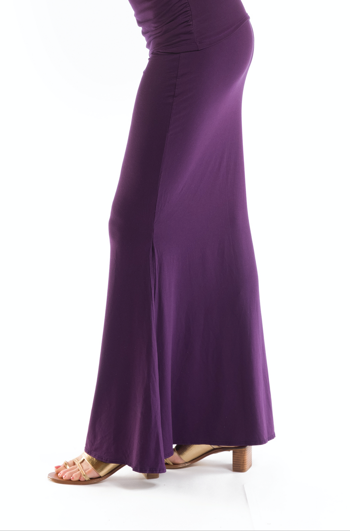 BAMBOO SIDE SLIT SKIRT DEEP PURPLE