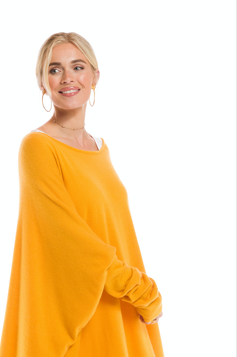 100% 2 PLY CASHMERE SNUGGLE BOX JUMPER TIBETAN YELLOW