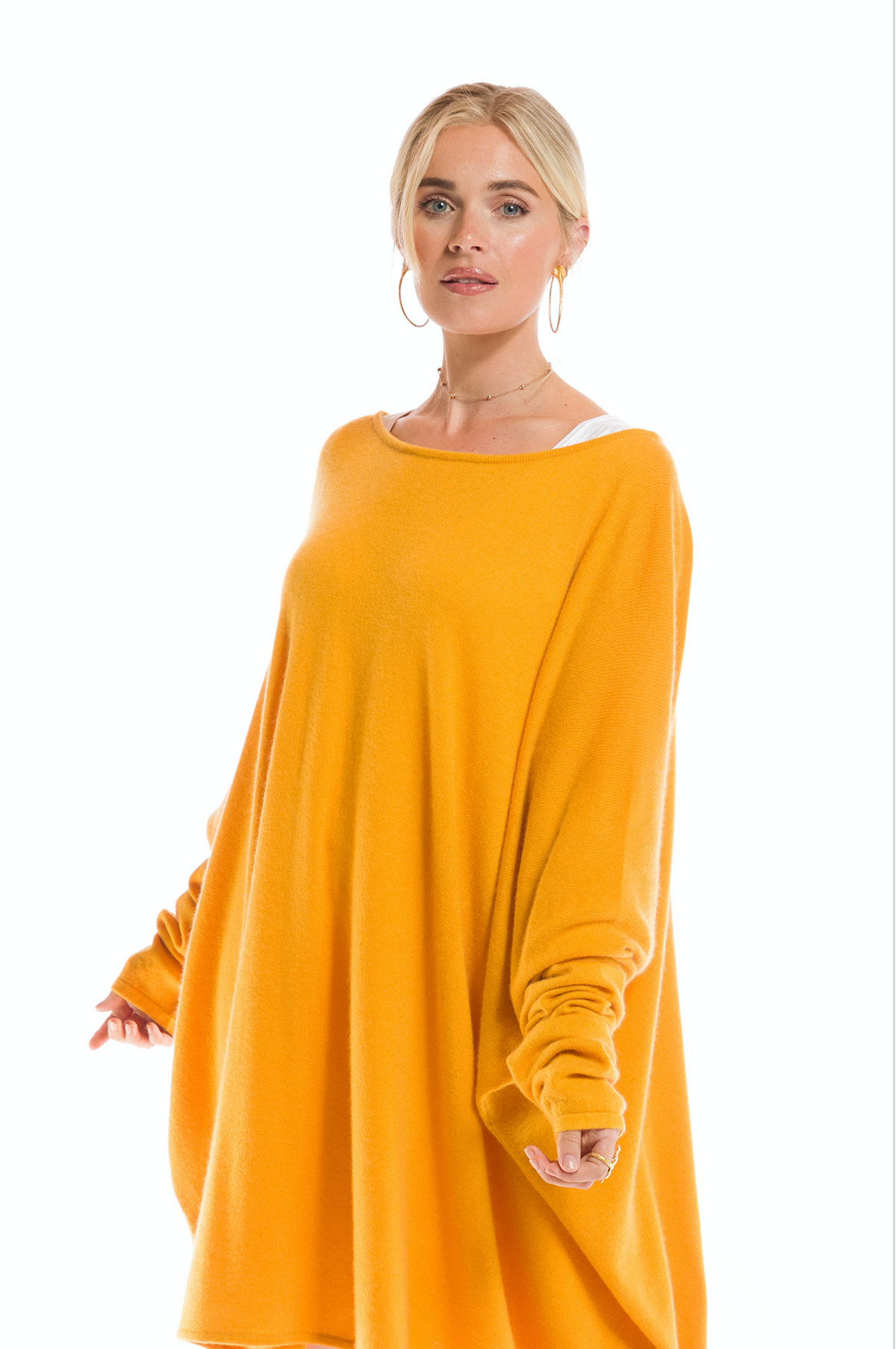 100% 2 PLY CASHMERE SNUGGLE BOX JUMPER TIBETAN YELLOW