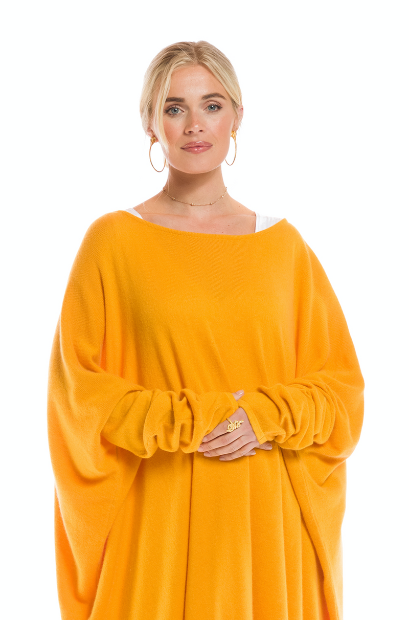 100% 2 PLY CASHMERE SNUGGLE BOX JUMPER TIBETAN YELLOW