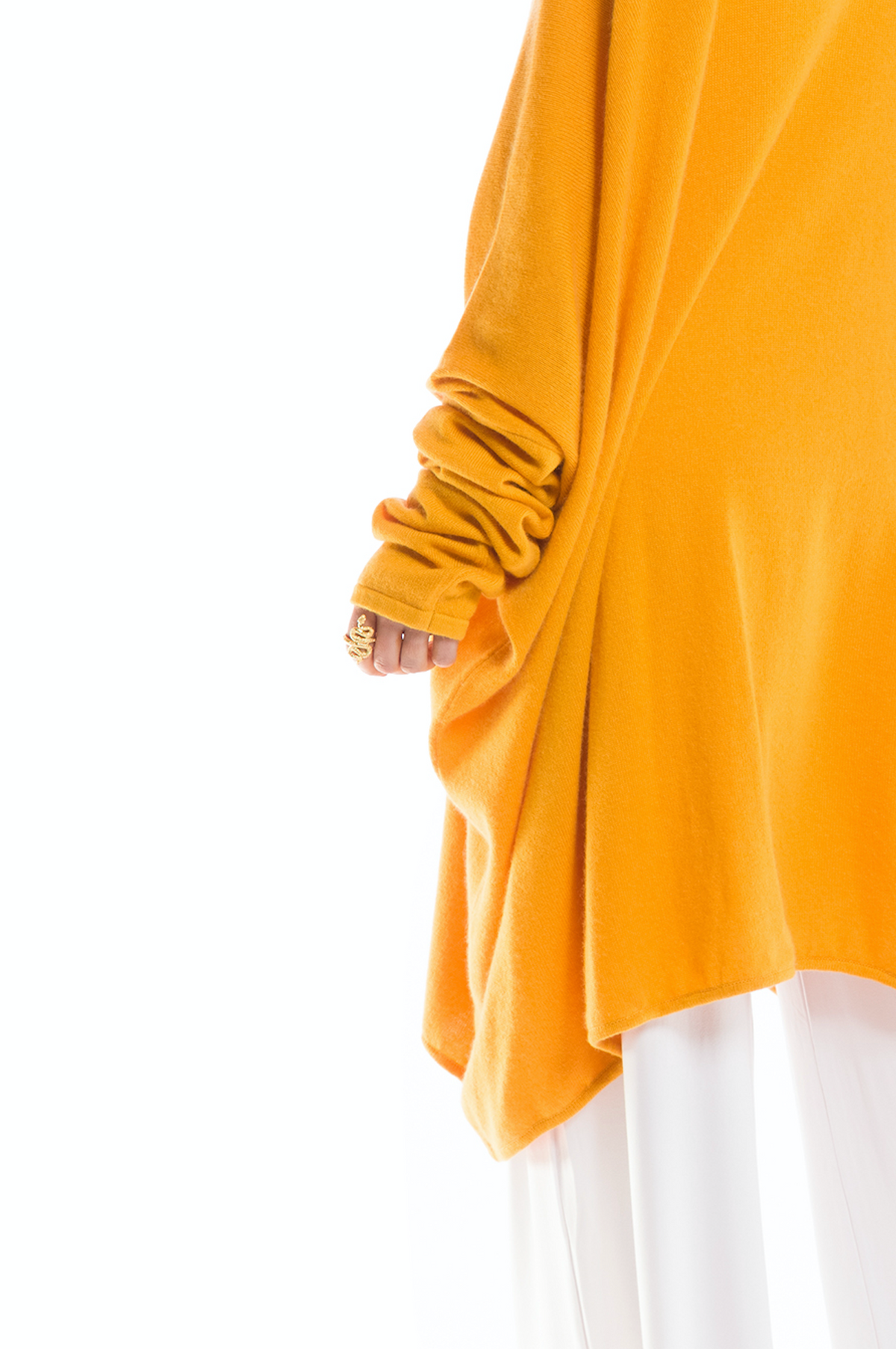 100% 2 PLY CASHMERE SNUGGLE BOX JUMPER TIBETAN YELLOW