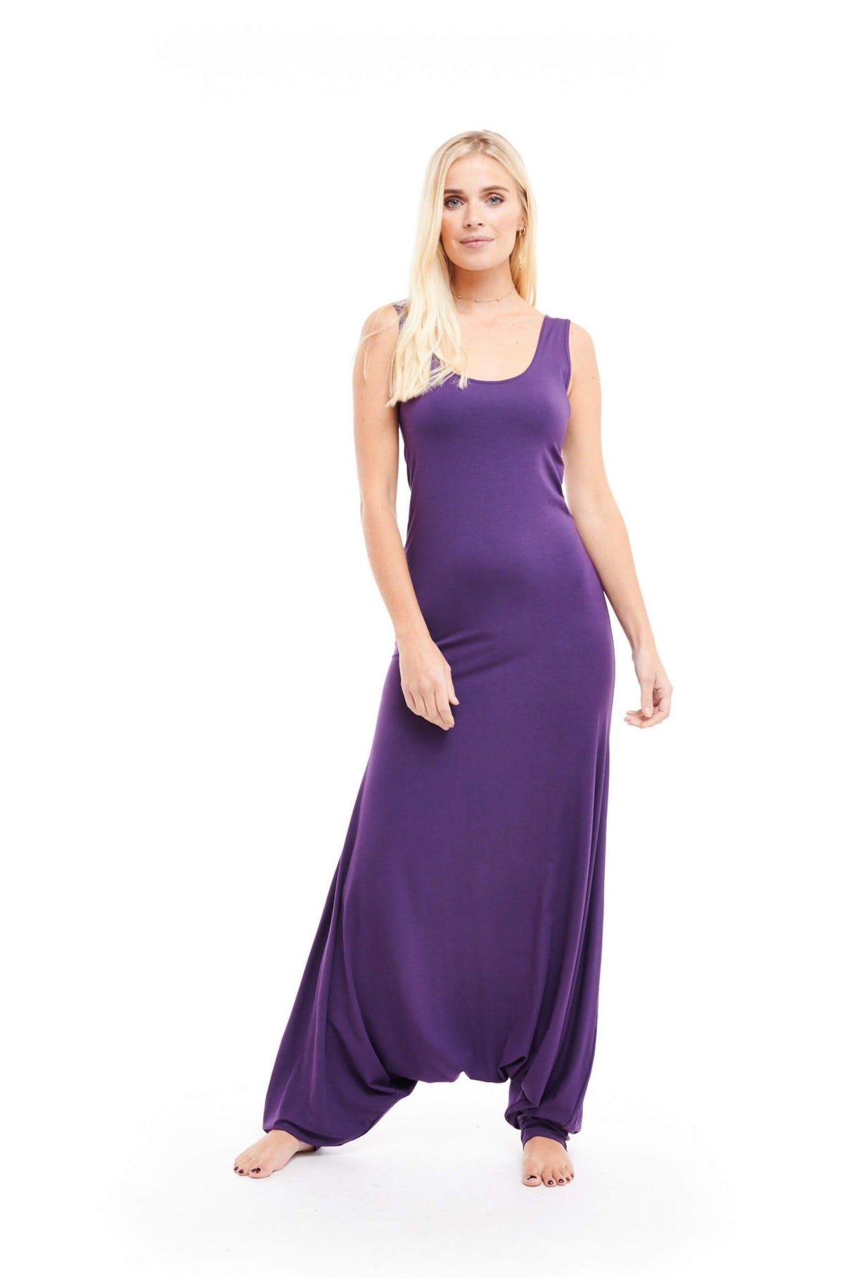 Bamboo Fitted Jumpsuit Purple - MUDRA