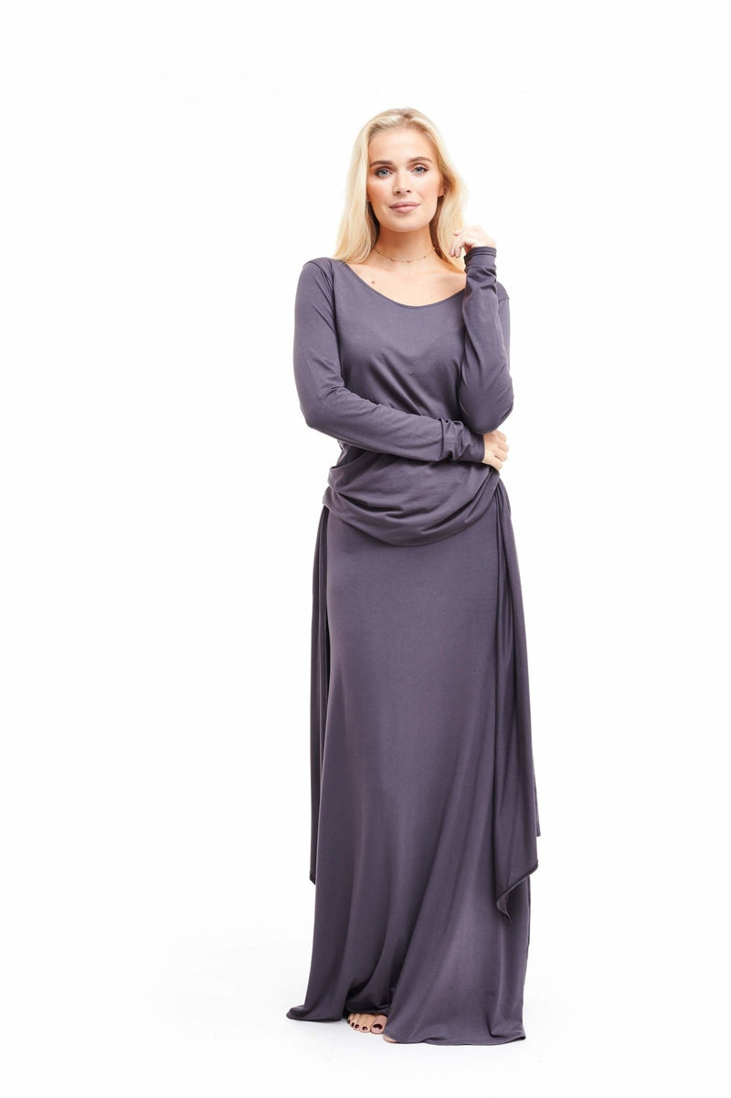 Bamboo Long Sleeve Top Charcoal - MUDRA