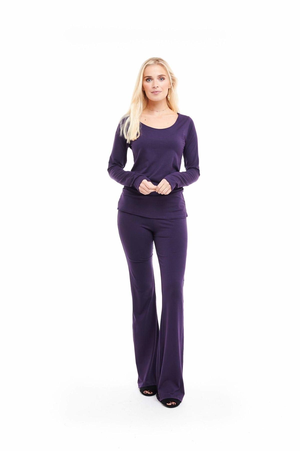Bamboo Long Sleeve Top Deep Purple - MUDRA
