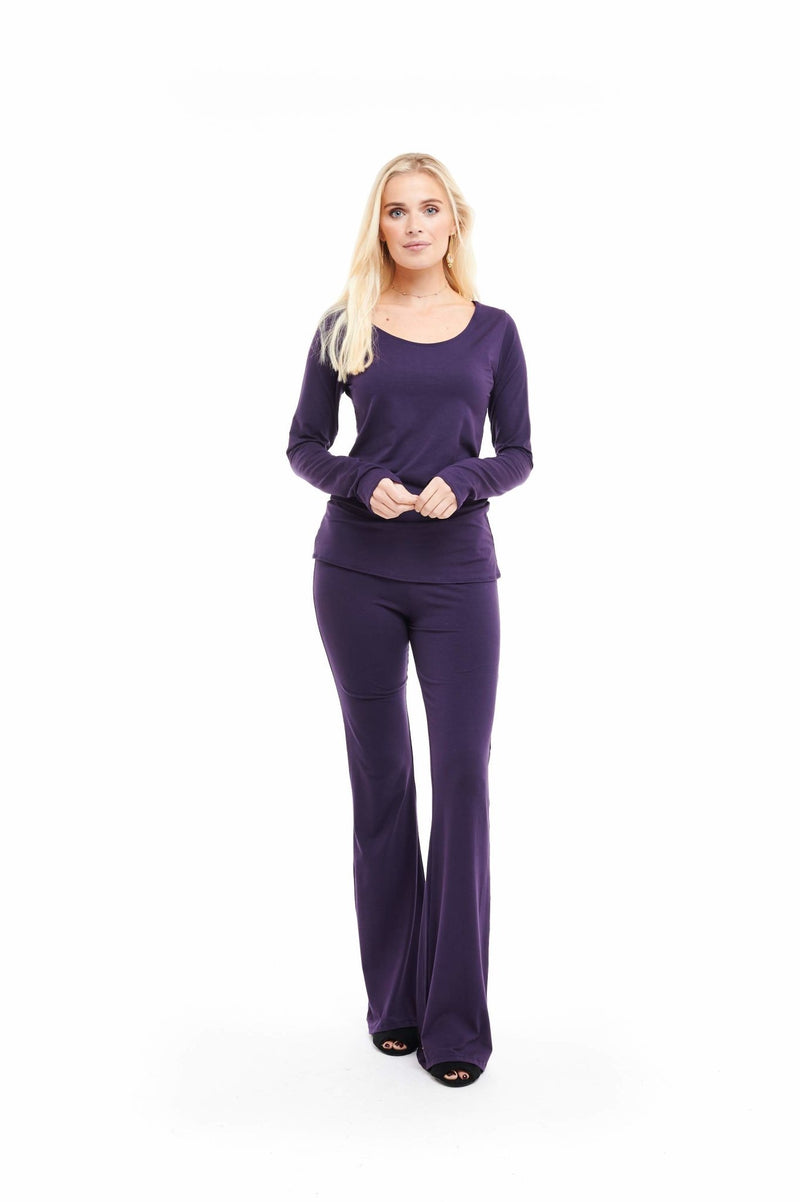 Bamboo Long Sleeve Top Deep Purple - MUDRA