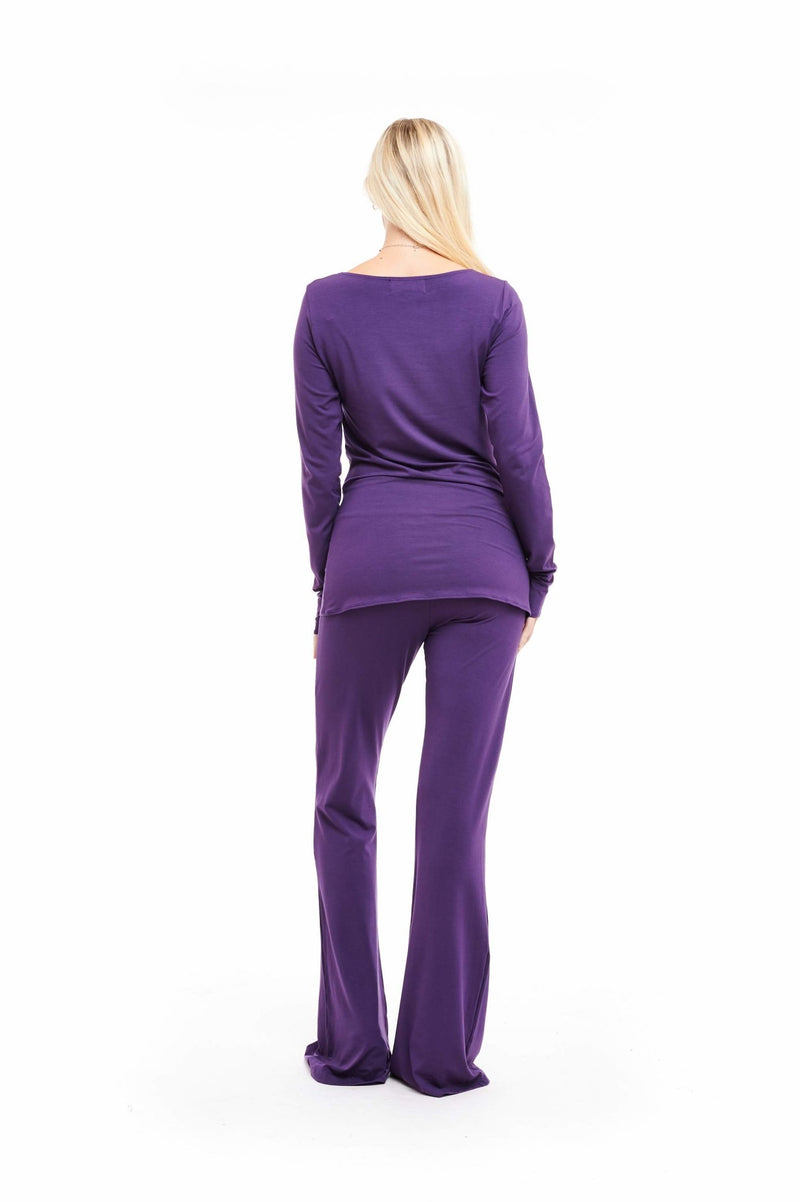 Bamboo Long Sleeve Top Purple - MUDRA