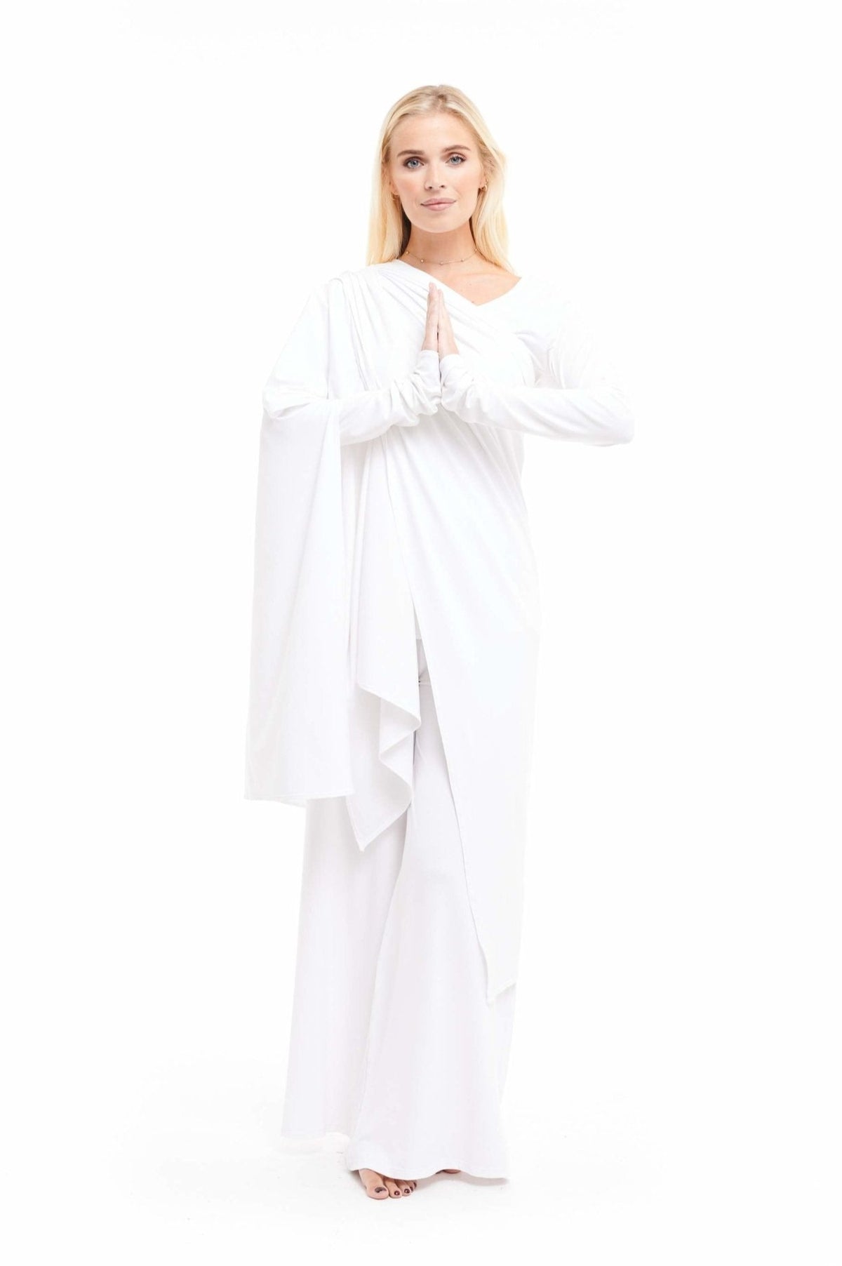 Bamboo Long Sleeve Top White - MUDRA