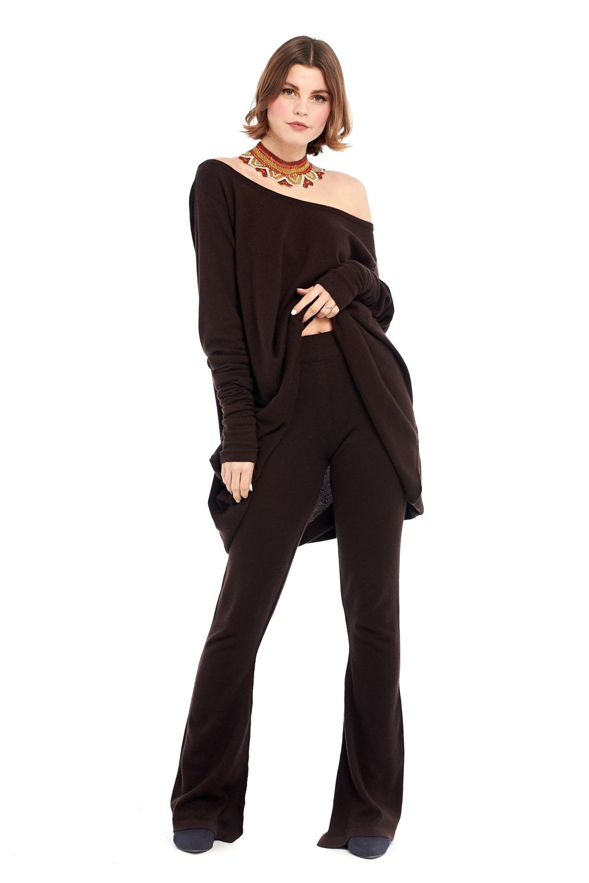 Cashmere Soul Yoga Pants Brown - MUDRA