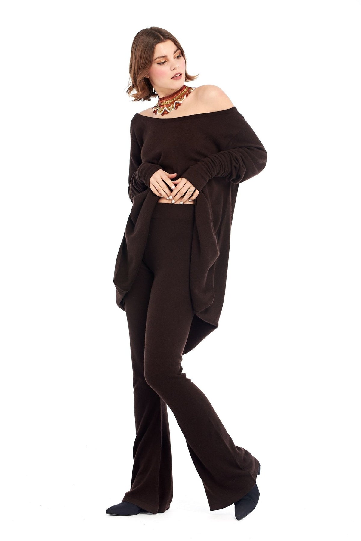 Cashmere Soul Yoga Pants Brown - MUDRA
