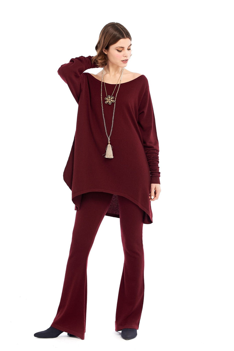 Cashmere Soul Yoga Pants Burgundy - MUDRA