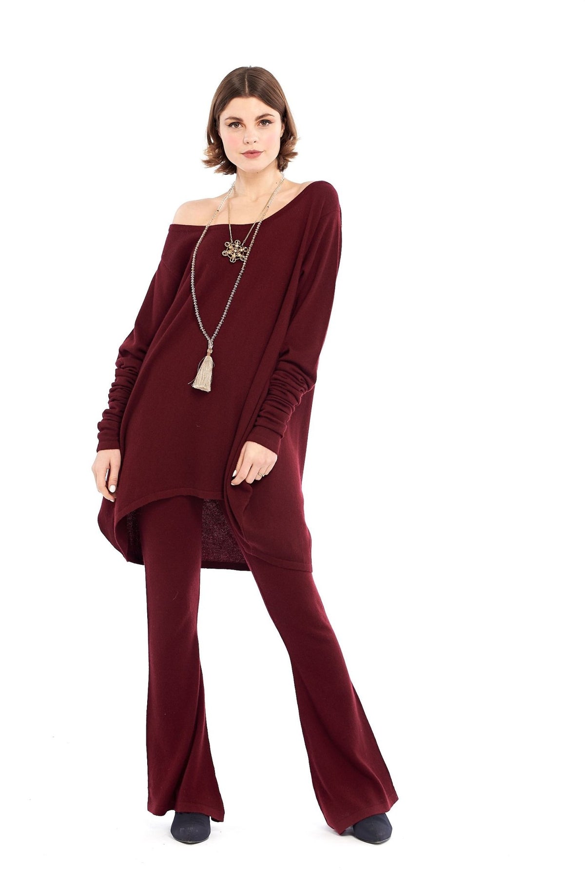 Cashmere Soul Yoga Pants Burgundy - MUDRA