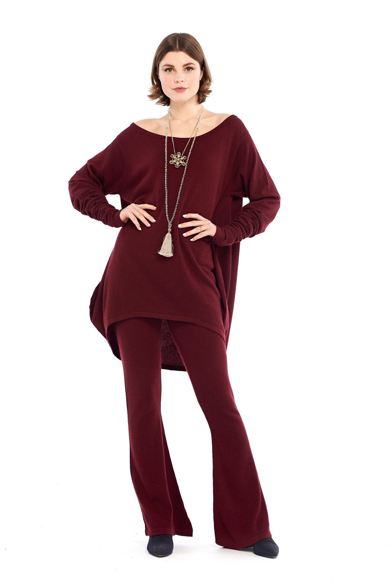Cashmere Soul Yoga Pants Burgundy - MUDRA